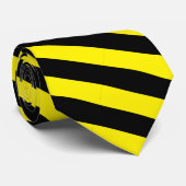 Cravate Classic noir et jaune rayé (Roulé)