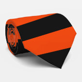 Cravate Classic Orange et Black Stripes (Roulé)
