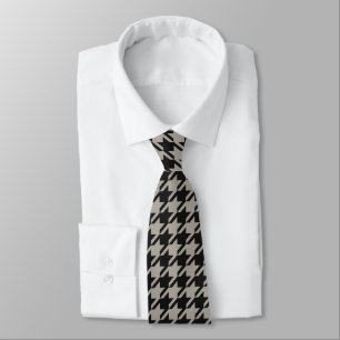 Cravate Classic Pepita Houndstooth Motif Black Grey