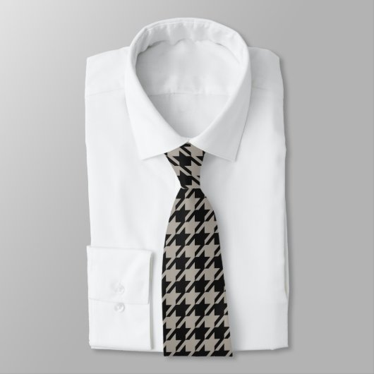 Cravate Classic Pepita Houndstooth Motif Black Grey (Attaché)