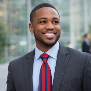 Cravate Classic rouge et bleu rayé