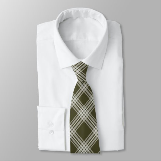 Cravate Classic Sage Green Plaid (Attaché)