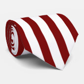 Cravate Classic White and Deep Red Striped Stylish (Roulé)