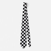 Cravate Classic White with Black Square Pattern Neck Tie (Devant)
