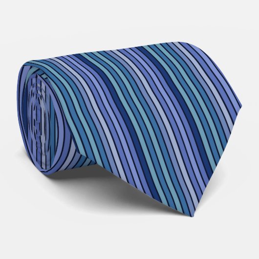 Cravate Classically Striped Blues Repeating Pattern Design (Roulé)