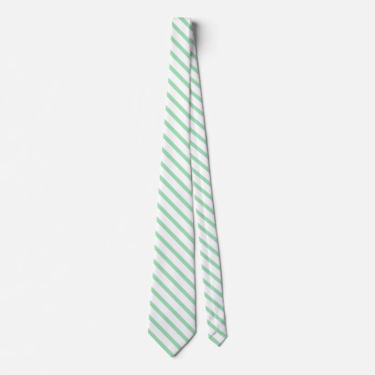 Cravate Classique Elégant Mint Pastel Stripes Couleur Soli (Devant)