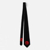 Cravate Classique Fleur de Rose Rouge Noir (Dos)