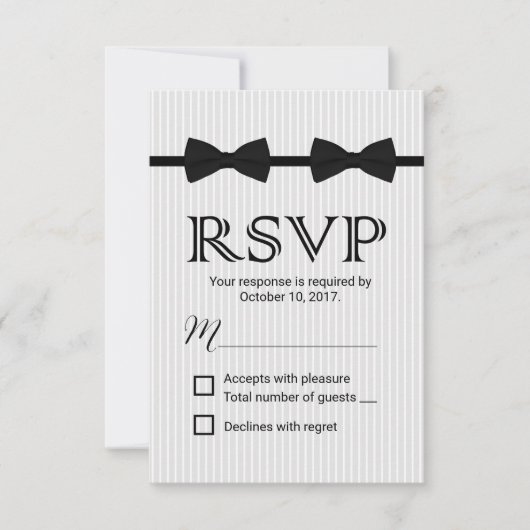 Cravate classique Mariage double mâle gris RSVP (Devant)