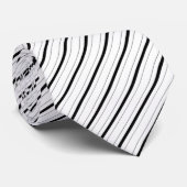 Cravate Classique Moderne Noir & Blanc Diagonal (Roulé)
