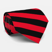 Cravate Classique moderne rouge et noir rayé (Roulé)