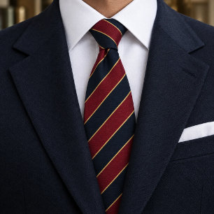 Cravate Classique Navy & Burgundy Régimentaire