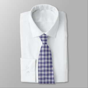 Cravate Classique Patriotique Bleu Marine Gingham Carreaux