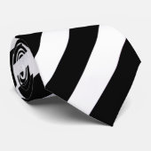 Cravate Classique Rayure Blanche Noire (Roulé)