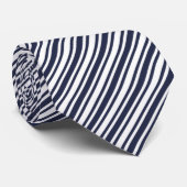 Cravate Classique rayures bleu marine et blanc (Roulé)