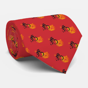 Cravate Classique rouge chinois Zodiac Tiger Ben Ming Nian