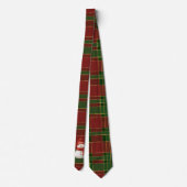 Cravate Classique Rouge Rouge Vert Or Tartan Snowman (Dos)