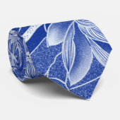Cravate Classy Blue Chinoiserie Chic Blue Lotus Floral (Roulé)