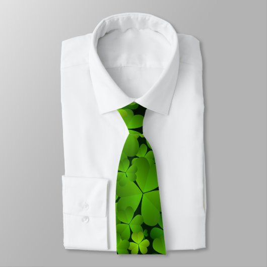 Cravate Classy Monogrammed Irlandais Shamrock double face  (Attaché)