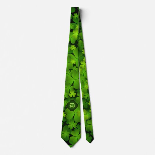 Cravate Classy Monogrammed Irlandais Shamrock double face  (Devant)