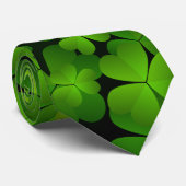 Cravate Classy Monogrammed Irlandais Shamrock double face  (Roulé)