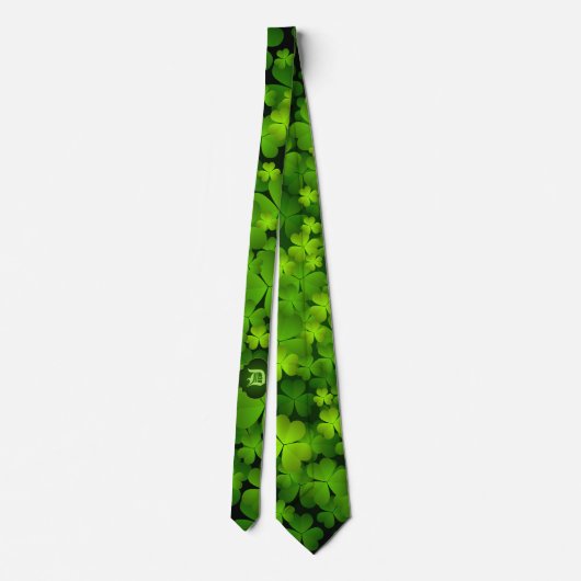 Cravate Classy Monogrammed Irlandais Shamrock double face  (Dos)