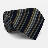 Cravate Classy Navy et Gold Stripes (Roulé)