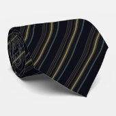 Cravate Classy Navy et Gold Stripes (Roulé)