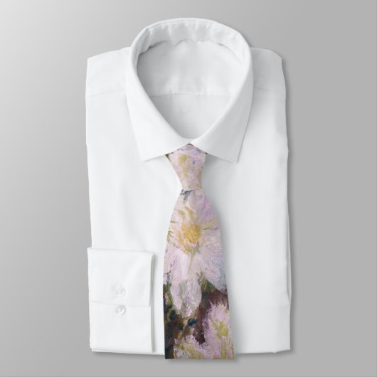 Cravate Claude Monet - Clématite Blanche (Attaché)