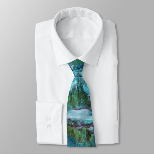 Cravate Claude Monet Nymphéas Nymphéas Nymphéas Etang Fleu (Attaché)