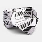 Cravate Clavier de piano blanc (Roulé)