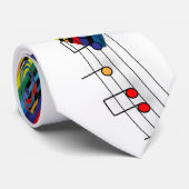 Cravate Clavier de piano coloré (Roulé)