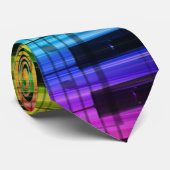 Cravate Clavier de piano d'arc-en-ciel (Roulé)