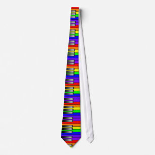 Cravate Clavier de piano d'arc-en-ciel