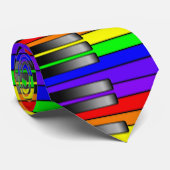 Cravate Clavier de piano d'arc-en-ciel (Roulé)