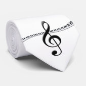 Cravate Clavier de piano de G-Clef (Roulé)