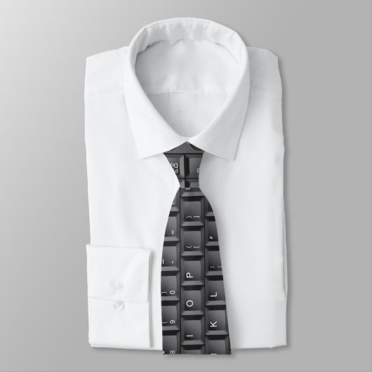 Cravate clavier noir geek (Attaché)