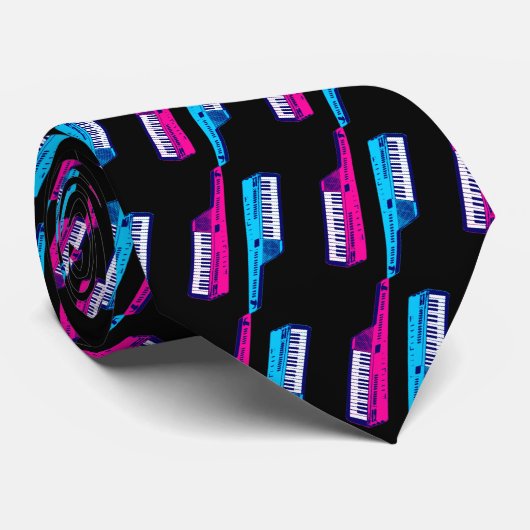 Cravate Clavier rétro de Corey Tiger 80 (Roulé)