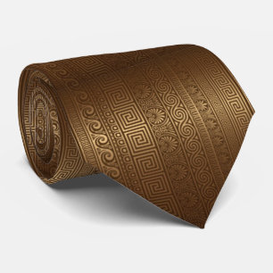 Cravate Clé grecque subtile Faux Metallic