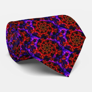 Cravate Clearly | Art fractal rouge et bleu