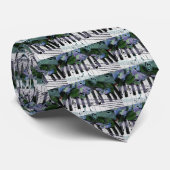 Cravate Clés et fleurs de piano (Roulé)