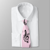 Cravate Climacic G Clef rose (Attaché)