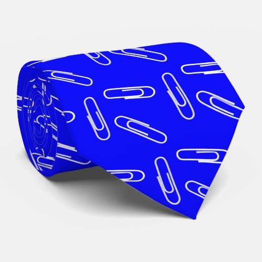Cravate Clips papier sur bleu (Roulé)