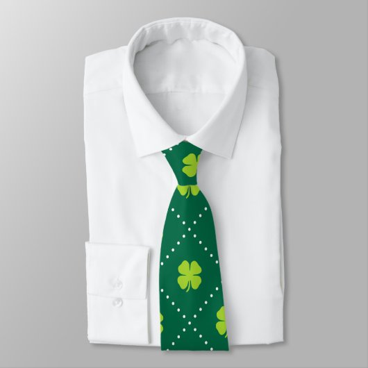Cravate Clocher vert à quatre feuilles (Attaché)