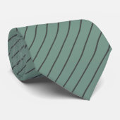 Cravate Clocher vert avec rayures gris charbon (Roulé)