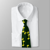 Cravate Cloches jaunes sur vert (Attaché)