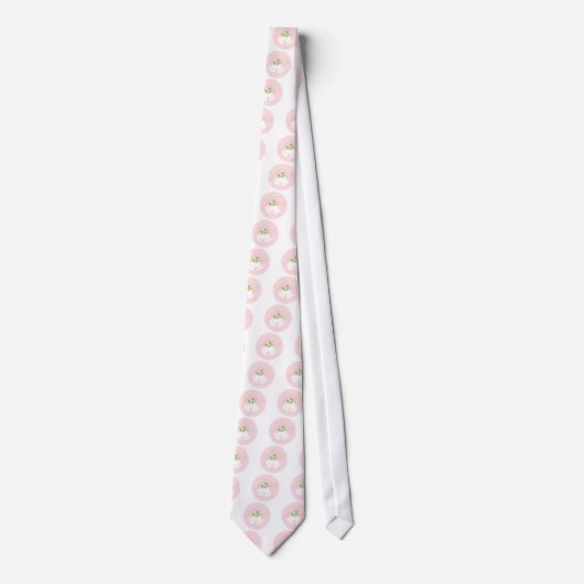 Cravate Cloches mariages rose pastel (Devant)