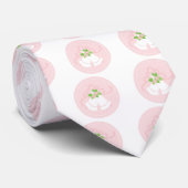 Cravate Cloches mariages rose pastel (Roulé)