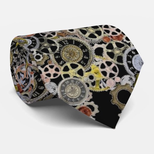 Cravate Clockwork Steampunk motif (Roulé)