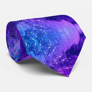 Cravate Clouds Mandala bleu violet Boho Bohemian