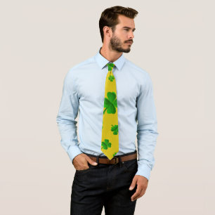 Cravate Clover sur Gold Irish St. Patricks Day
